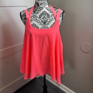 Rehab neon pink flowy casual tank top strappy.  Size large